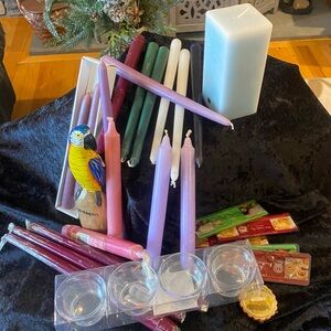 Assorted Color Taper Candles Set